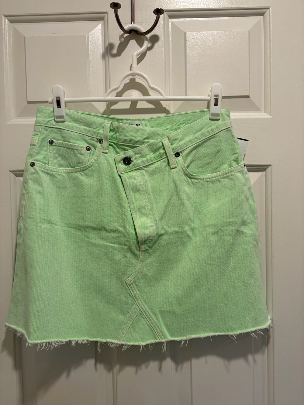 AGOLDE 
Criss-Cross High-Rise Denim Miniskirt NWT - Picture 4 of 8